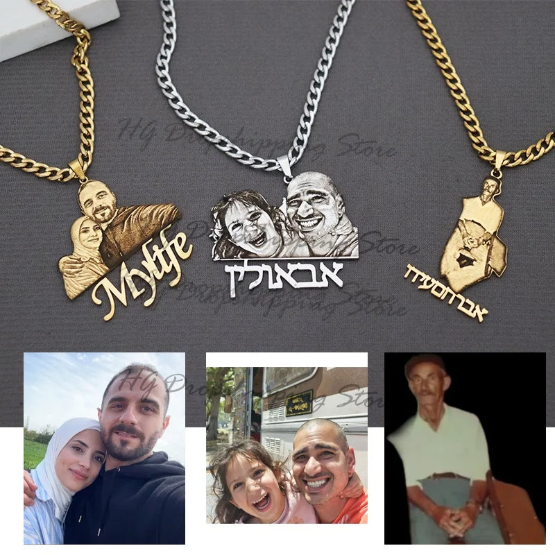 Custom Photo Engraved Pendant Necklace