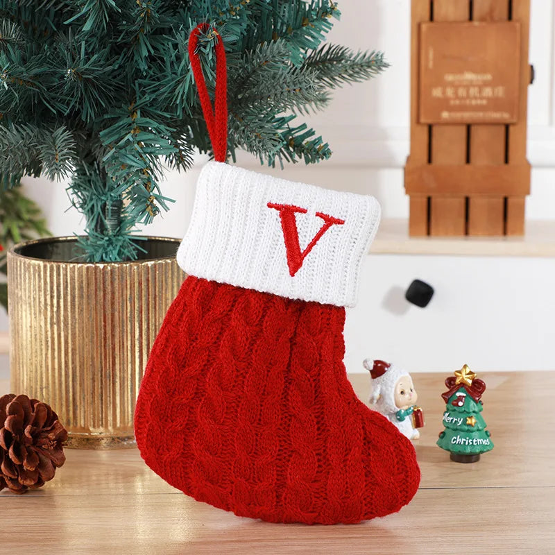 Knitted Christmas Stocking Tree Decorations