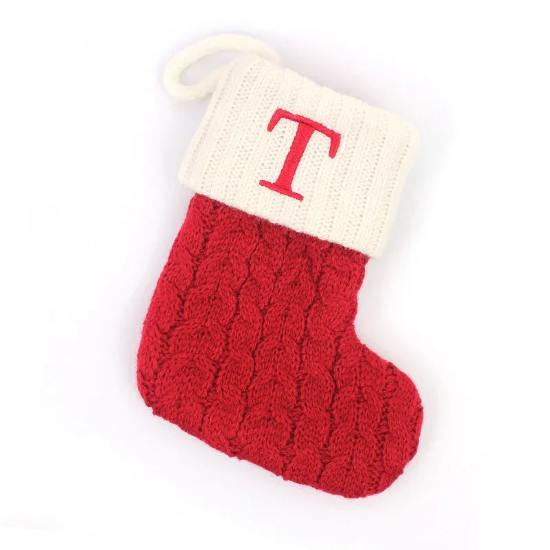 Knitted Christmas Stocking Tree Decorations