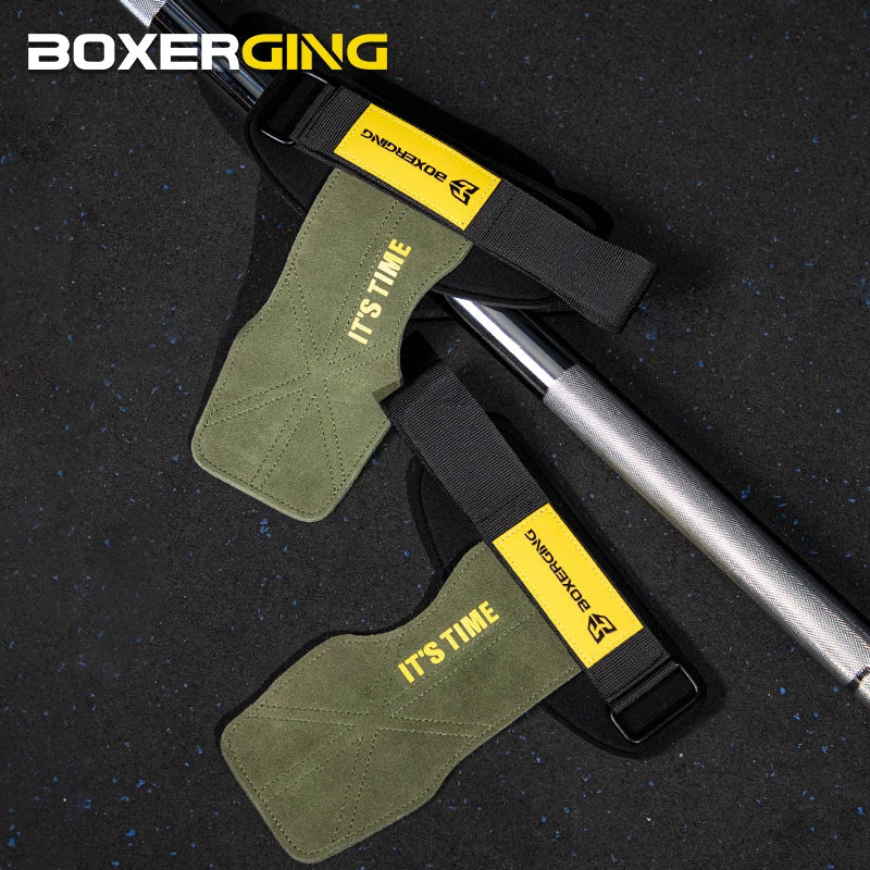 Cowhide Gym Lifting Gloves