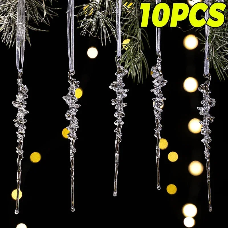 Clear Acrylic Christmas Icicle Ornaments