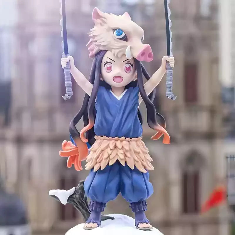 20cm Anime Demon Slayer Figure Kamado Nezuko Midouzi Cos Lnosuke Kimetsu Figurine PVC Decoration Statue Model Toys Gift