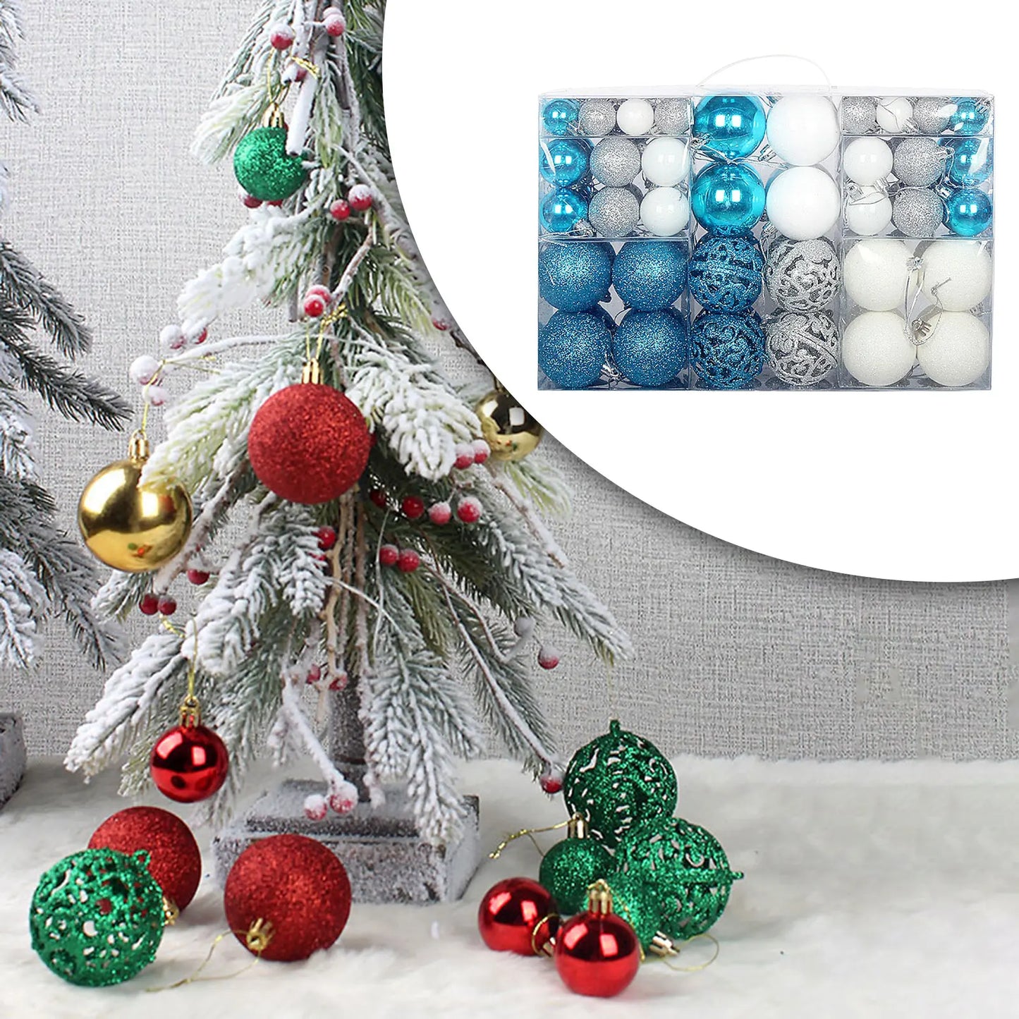 100pcs Shatterproof Christmas Ball Ornaments