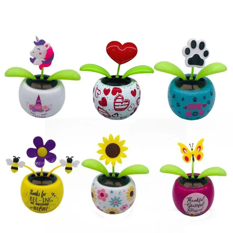 Solar Swing Flower Car Ornament