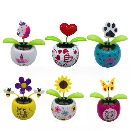 Solar Swing Flower Car Ornament