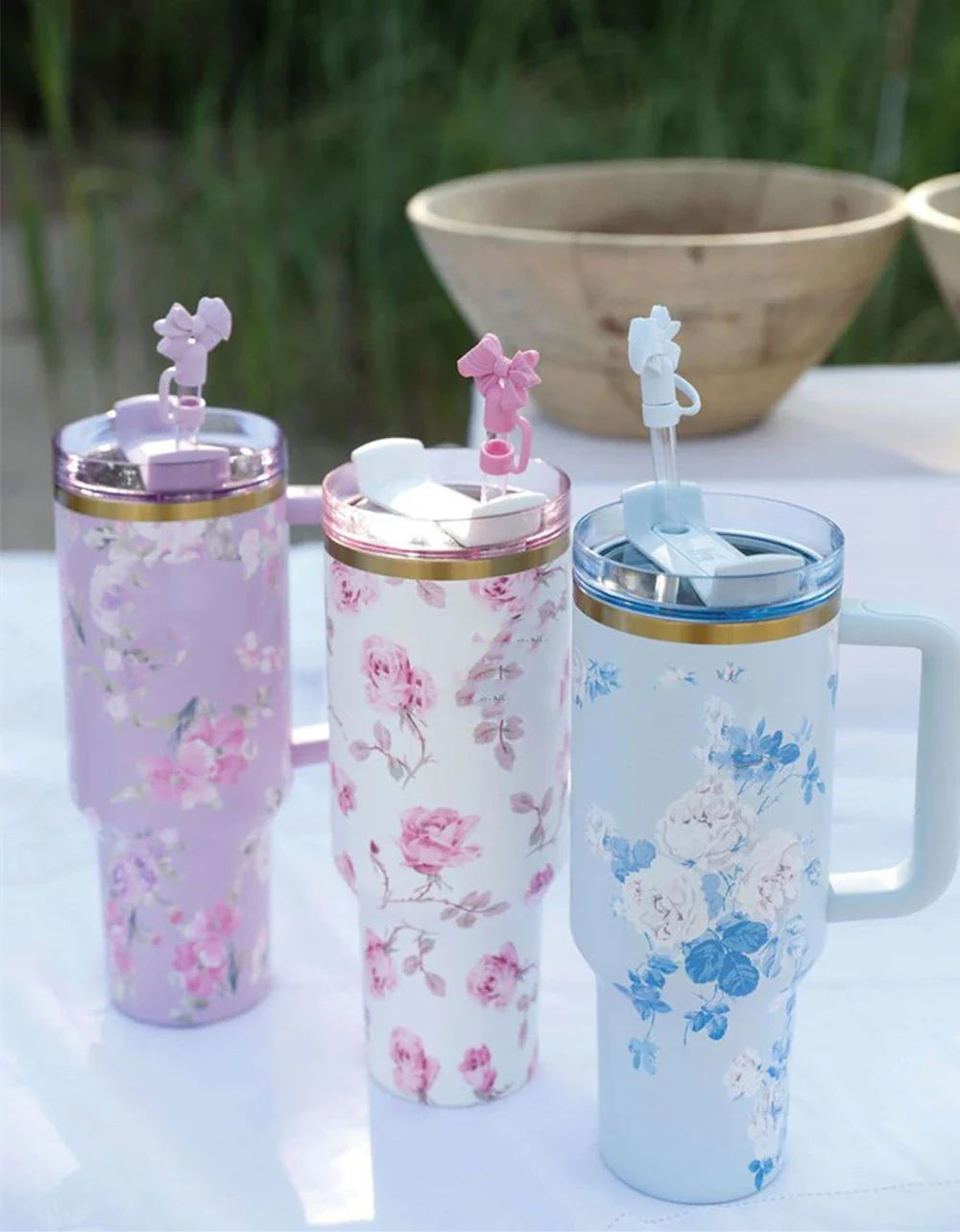 Spring Stanley Style Floral Tumbler