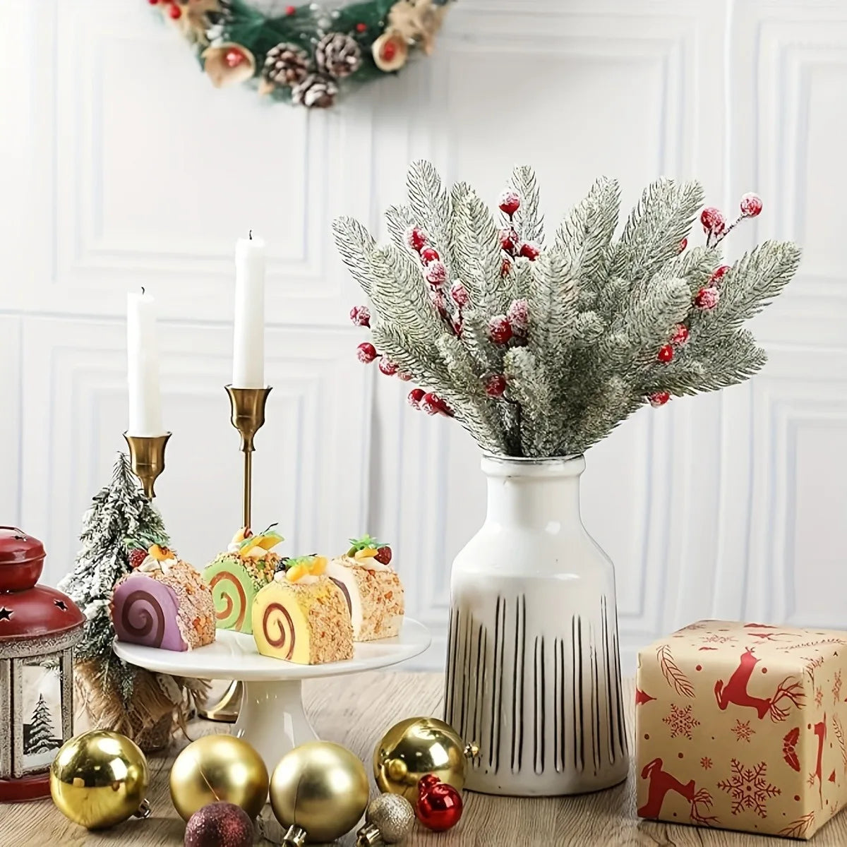 Snow White Pine Berry Bouquet