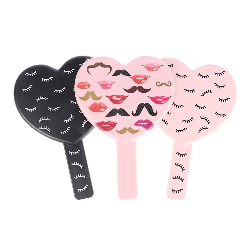Heart-Shaped Handheld Eyelash Makeup Mirror