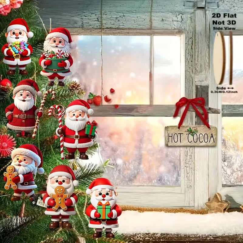 Wooden German Santa Decorations Set