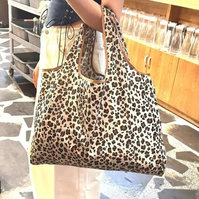 Large Leopard Print Shopping Bag