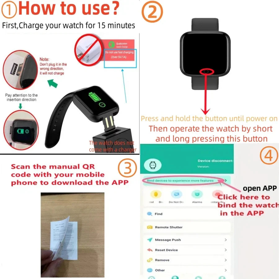 Smartwatch Bluetooth Fitness Tracker