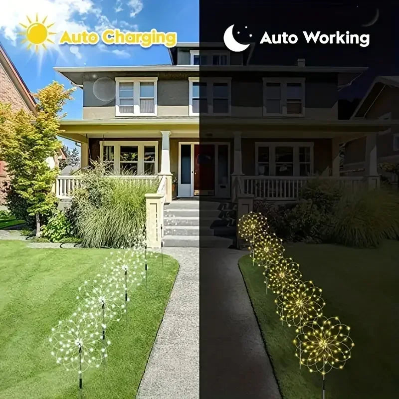 Solar Fireworks Garden Lights 60LED