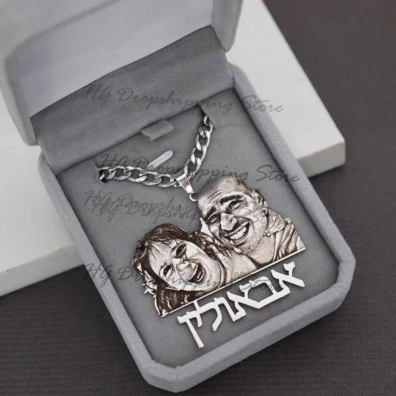 Custom Photo Engraved Pendant Necklace