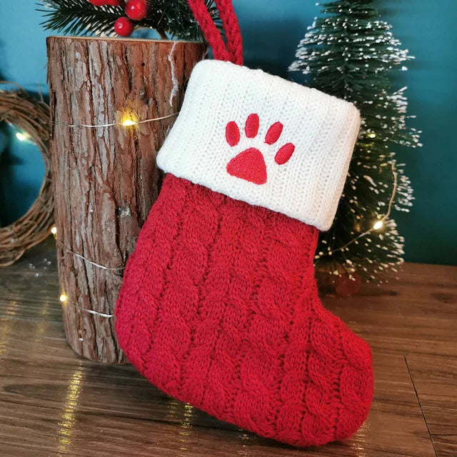 Knitted Christmas Stocking Tree Decorations