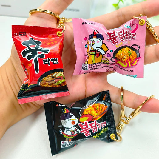 Simulation Instant Noodles Keychain