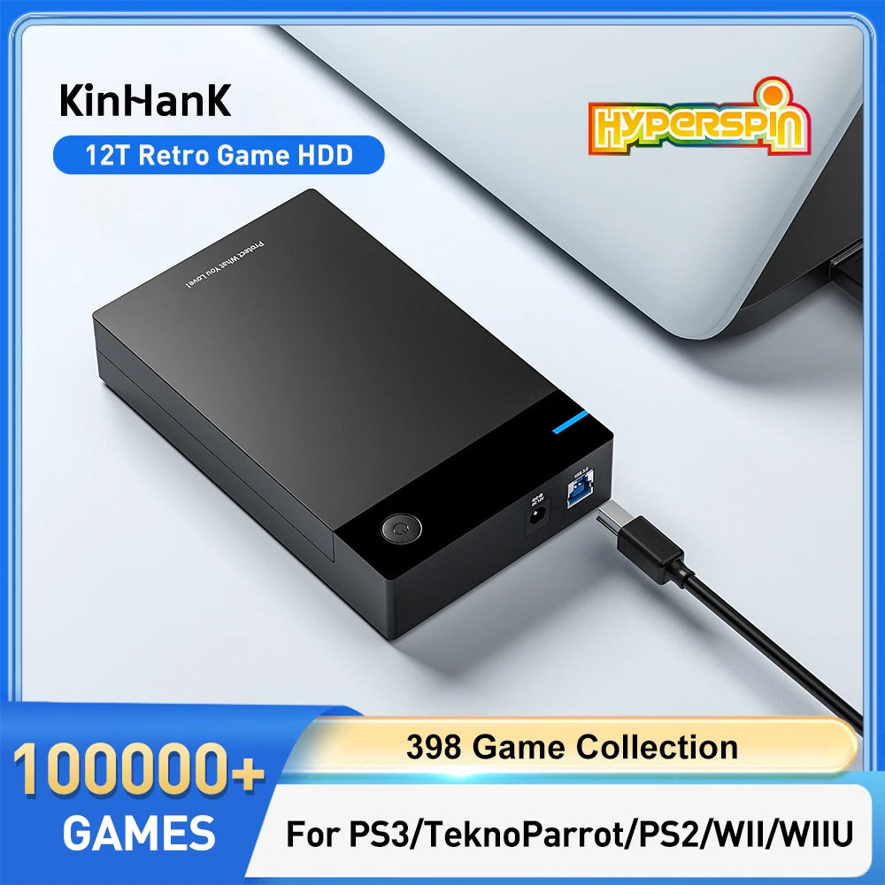 New Hyperspin HDD with 100000+ Retro Games for Ps4/Ps3/Ps2/Wii/Wiiu/Ss/N64 Portable Game Hard Drive Disk for Win 7/8/10